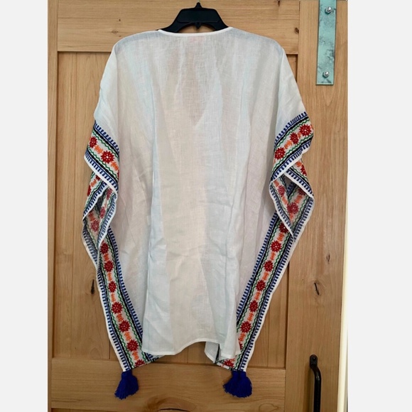 Tory Burch Ravena Embroidered Beach Tunic Dress Caftan Cover up - Small - Picture 5 of 8